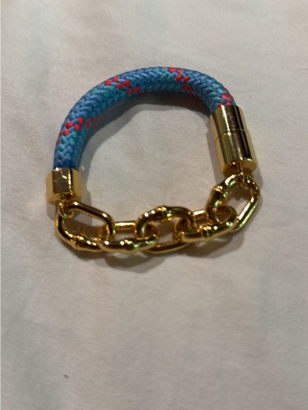 Gold Chain & Blue Rope Bracelet